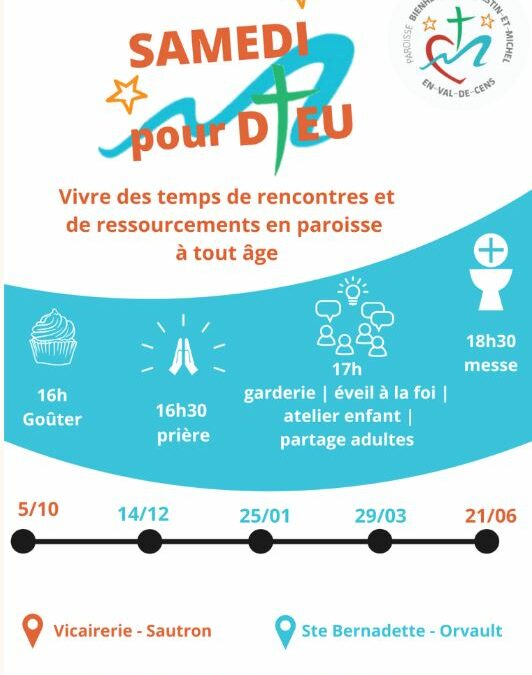Prochain Samedi pour Dieu à la Vicairerie de Sautron le 5 octobre