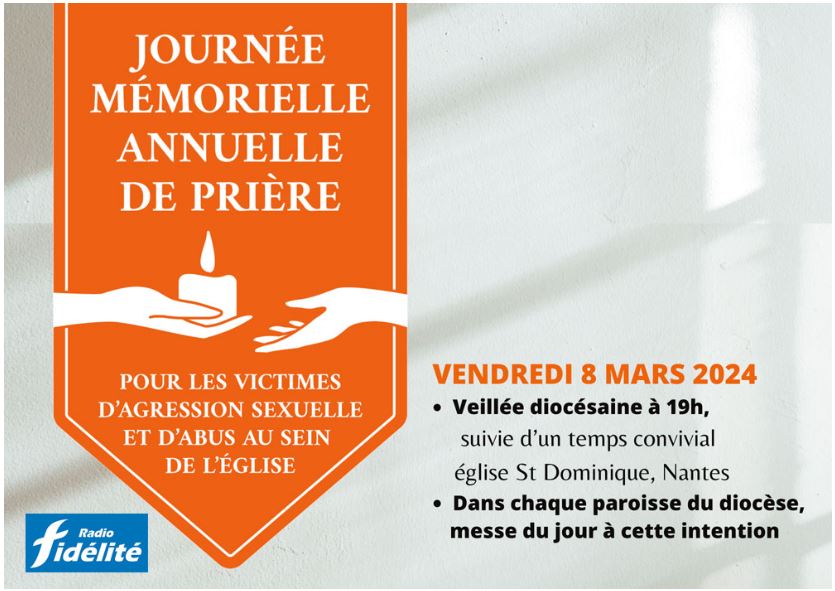 Journée mémorielle annuelle de prière pour les victimes d’agression sexuelle et d’abus au sein de l’Église le vendredi 8 mars