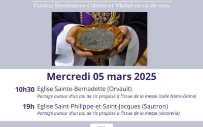 Mercredi des cendres le 5 mars