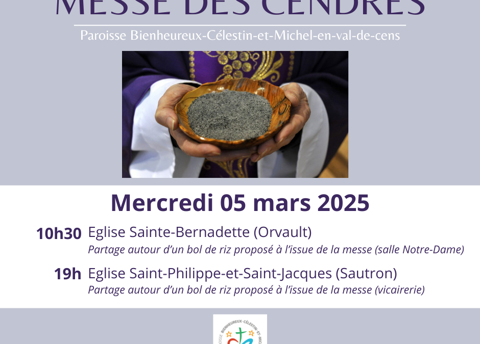 Mercredi des cendres le 5 mars