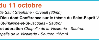 Programme de la retraite en paroisse du 11 octobre