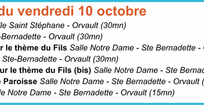 Programme de la retraite en paroisse –  Jour 2