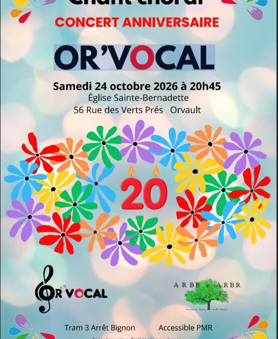 Concert anniversaire le 24 octobre